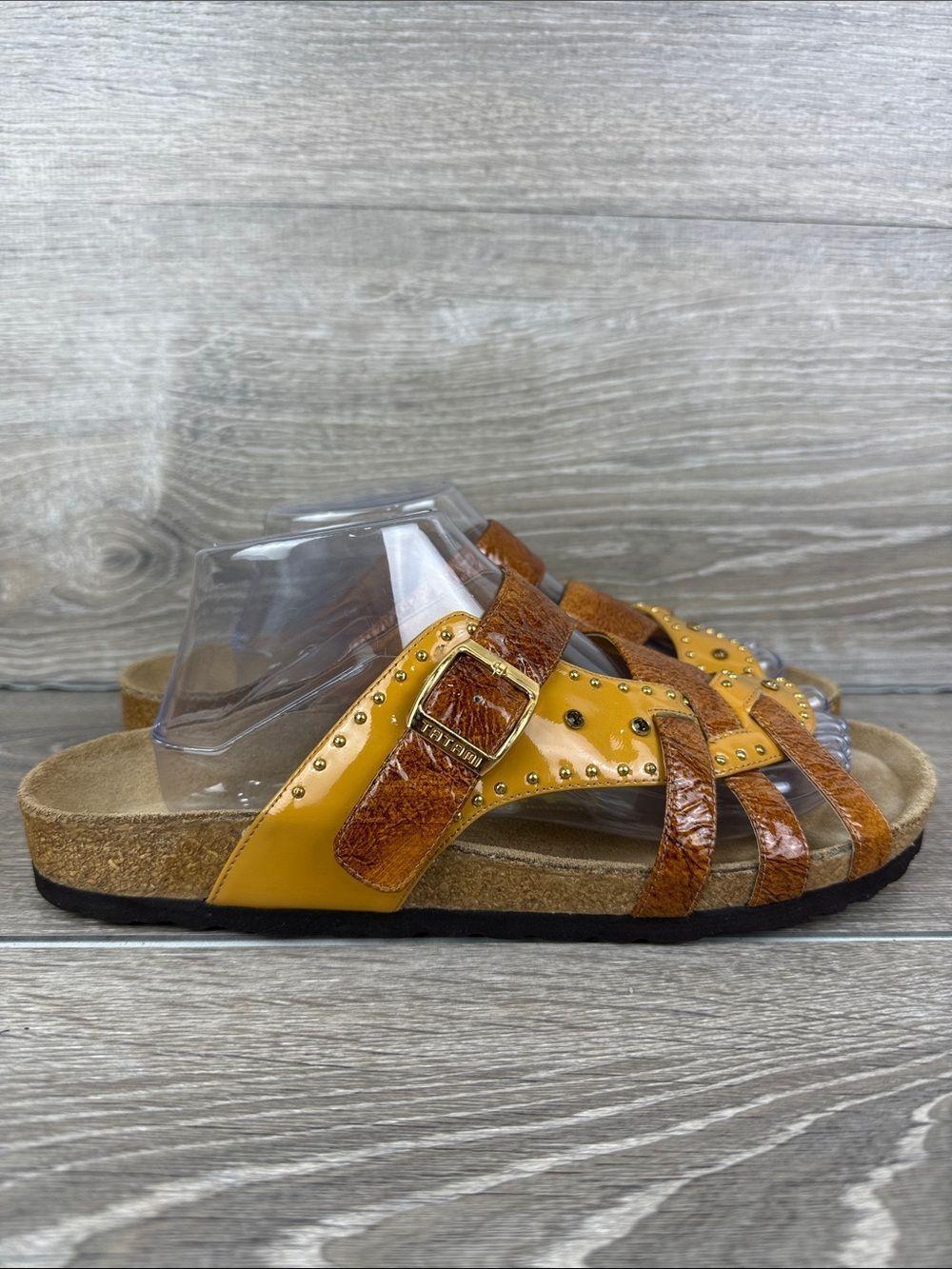 Tatami by Birkenstock Women’s Sz 11/EU 42 Tan Brown Rivet Bejeweled Strap Sandal